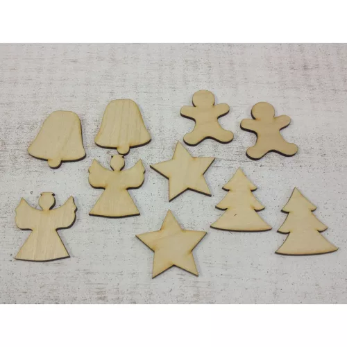 Natúr fa - Vegyes karácsonyi 5cm 10db/csomag