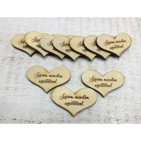   Natúr fa - "Szívem minden szeretetével" szív 10db/csomag