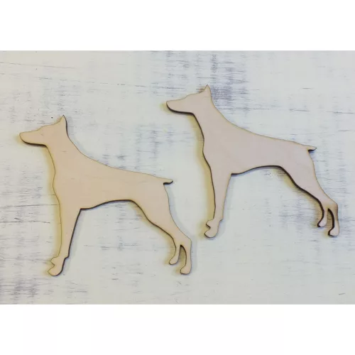 Natúr fa - Dobermann kutya 10cm 2db/csomag