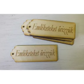   Natúr fa - " Emléketeket őrizzük" gravírozott scrapbook táblák 5db/csomag
