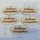 Natúr fa - "Kellemes Ünnepeket!" gravírozott ovál tábla 4x8cm 5db/csomag