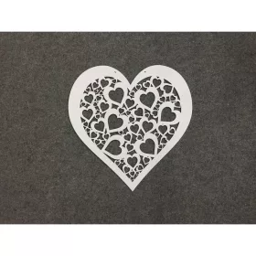 Fa áttört szív  fehér 40cm