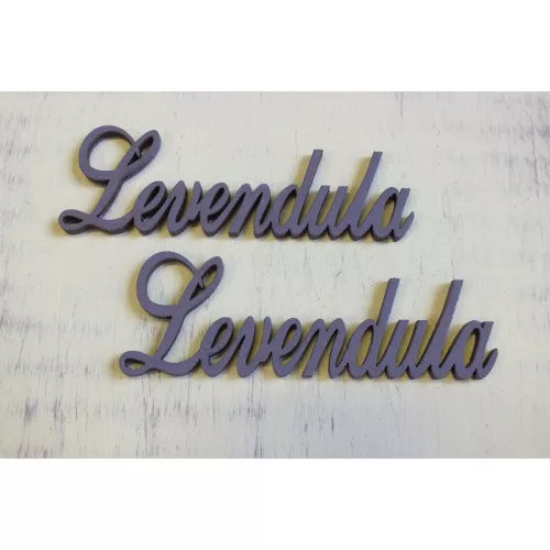 Fa - "Levendula" felirat lila 2db/csomag