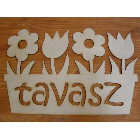 Natúr fa - "Tavasz" tábla virágládás 32cm