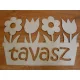 Natúr fa - "Tavasz" tábla virágládás 32cm