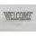 Fa "Welcome" tábla talpas fehér 25cm