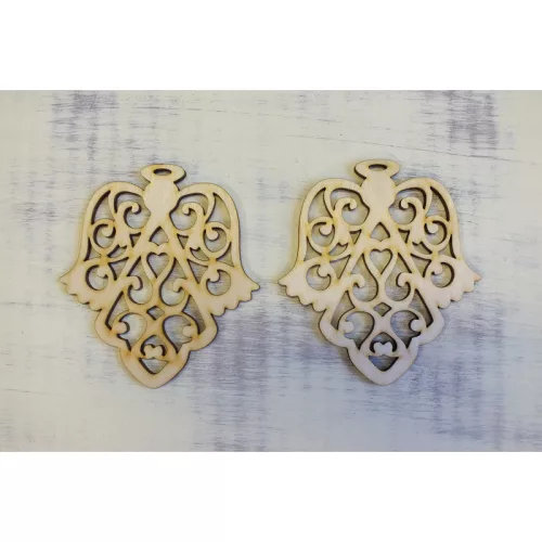 Natúr fa - Angyal díszes 10cm 2db/csomag