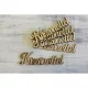 Natúr fa - "Köszönettel" felirat 9,5cm 5db/csomag