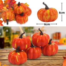 Dekorációs tök - narancssárga 6cm 5db/csomag