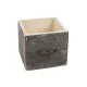 Fiók dekoláda szürke koptatott kocka fém fogantyúval 9x9cm
