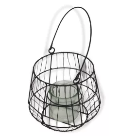 Fém mécsestartó füllel fekete