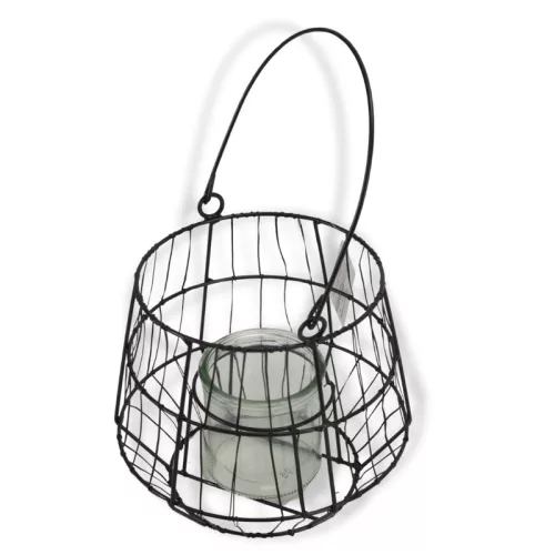 Fém mécsestartó füllel fekete