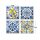 Nyomtatott dekorkarton - Mediterrán csempe minta 6x6cm 4db/csomag