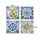 Nyomtatott dekorkarton - Mediterrán csempe minta 6x6cm 4db/csomag
