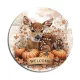 Nyomtatott fa tábla koszorú közép - Bambi welcome 11,8cm