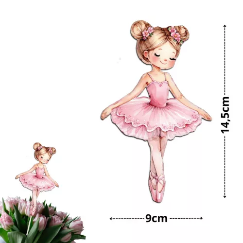 Nyomtatott dekorkarton - Balerina kislány 9x14,5cm