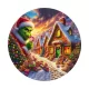 Nyomtatott fa tábla koszorú közép - Grinch mézifalván 11,8cm