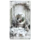 Nyomtatott fa tábla - Vintage fehér téma - hógömb 13x24,3cm
