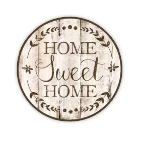   Nyomtatott fa tábla koszorú közép - Home Sweet Home 11,8cm