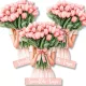 Nyomtatott dekorkarton - Tulipános lány 3db/csomag