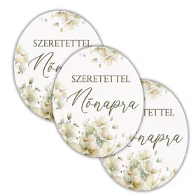   Nyomtatott dekorkarton - Nőnapi ovál tábla - pasztell barack 3db/cs