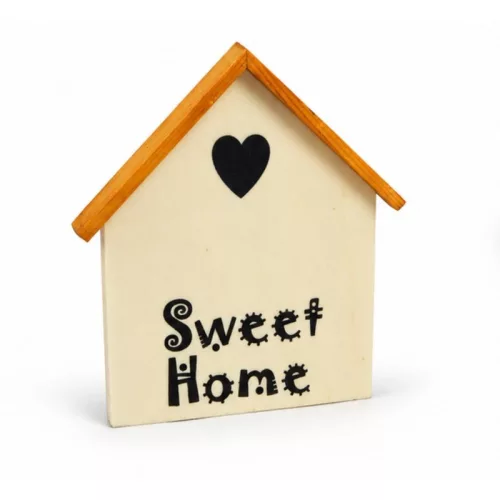 Natúr házikó Sweet Home felirattal 12,5x1x14,5cm  160/#