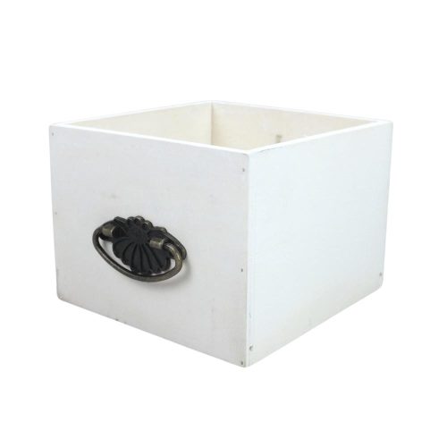 Dekoláda fehér kocka fogantyúval 16x16x12cm