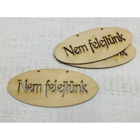   Natúr fa -  "Nem felejtünk" ovál áttört tábla 14x6cm 3db/csomag