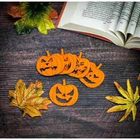   Natúr fa - Halloween tökök vegyes 5cm - narancs 5db/csomag