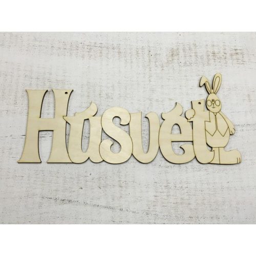 Natúr fa - "Húsvét" felirat nyulas 34cm