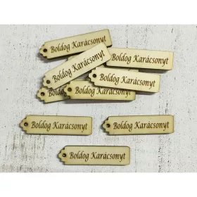   Natúr fa - "Boldog Karácsonyt" scrapbook tábla 10db/csomag