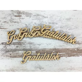 Natúr fa - "Gratulálok" felirat 5db/csomag