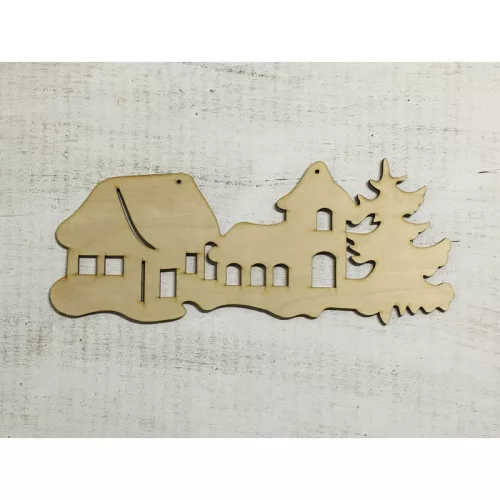 Natúr fa - Téli táj 34cm