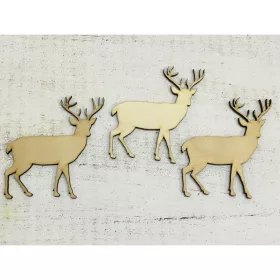 Natúr fa - Rénszarvas álló 10cm 3db/csomag