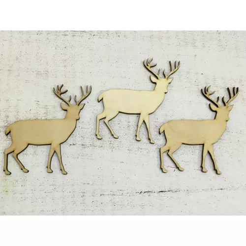 Natúr fa - Rénszarvas álló 10cm 3db/csomag