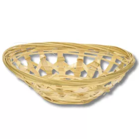 Hosszúkás áttört bambusz tál 17,5*13,5cm