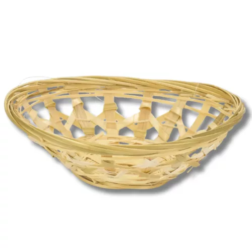 Hosszúkás áttört bambusz tál 17,5*13,5cm