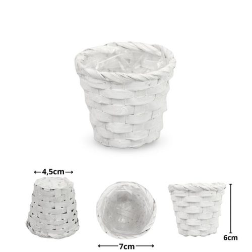 Bambusz kaspó fehér 7cm