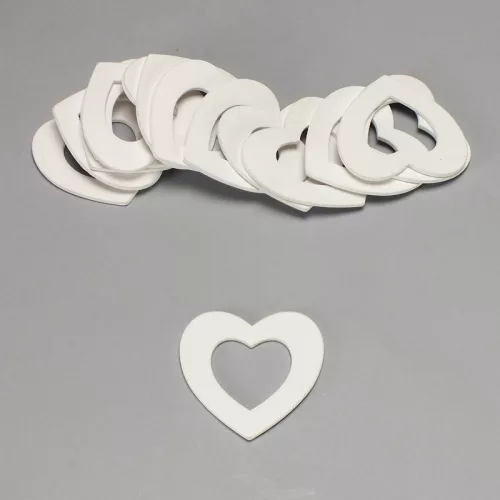 Fa lukas szívek fehér 6cm 15db/csomag