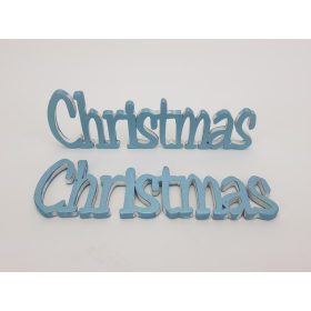 Christmas felirat metál kékezüst 15cm 2db/csomag