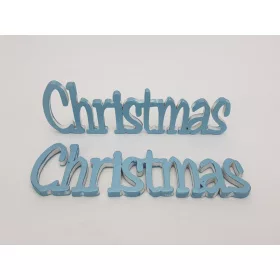Christmas felirat metál kékezüst 15cm 2db/csomag
