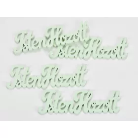 Fa "Isten Hozott" felirat menta 15cm 4db/csomag