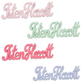   Fa "Isten Hozott" felirat vegyes szín 15cm 4db/csomag (200/#)