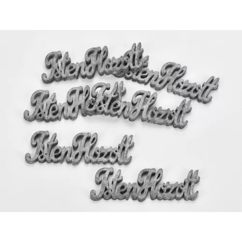 Fa "Isten Hozott" felirat szürke 10cm 6db/csomag