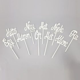   Esküvői beszúrható írott számok 1-10ig fehér 10db/csomag_KIFUTÓ