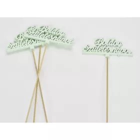   Fa - Beszúrós "Boldog születésnapot" felirat menta 12,5x29,5cm 4db/csomag