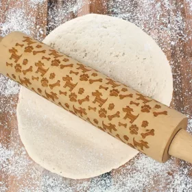 Kekszmintázó sodrófa - Kutyás 38cm