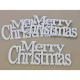 Fa - "Merry Christmas" felirat koszorúra fehér 21cm 3db/csomag
