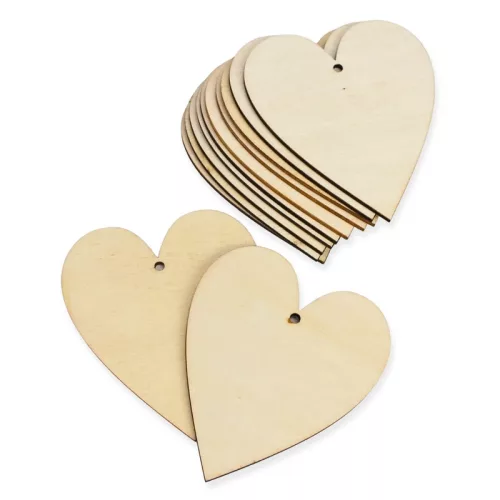 Natúr fa - Szív 8x10cm 12db/csomag