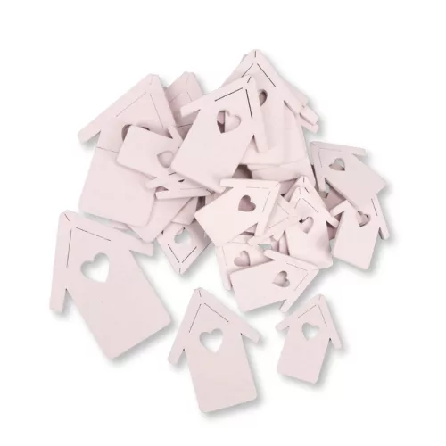 Fa házikó vegyes rózsaszín 30db/csomag